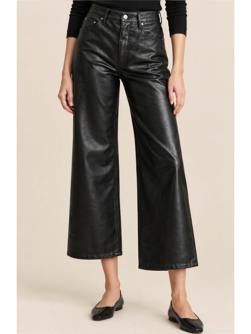 AGOLDE Ren High Rise Straight Recycled Leather Pants, Detox, 25”